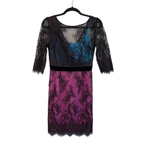 Tracy Reese Anthropologie Colorblock Boat Lace Zipped Cocktail Dress Size 4 NWT